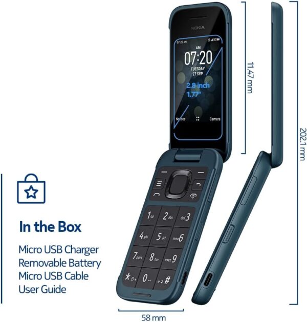 Nokia 2780 Flip | Unlocked | Verizon, AT&T, T-Mobile | Blue - Image 7