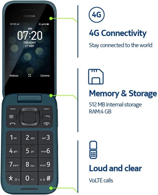 Nokia 2780 Flip | Unlocked | Verizon, AT&T, T-Mobile | Blue - Image 6