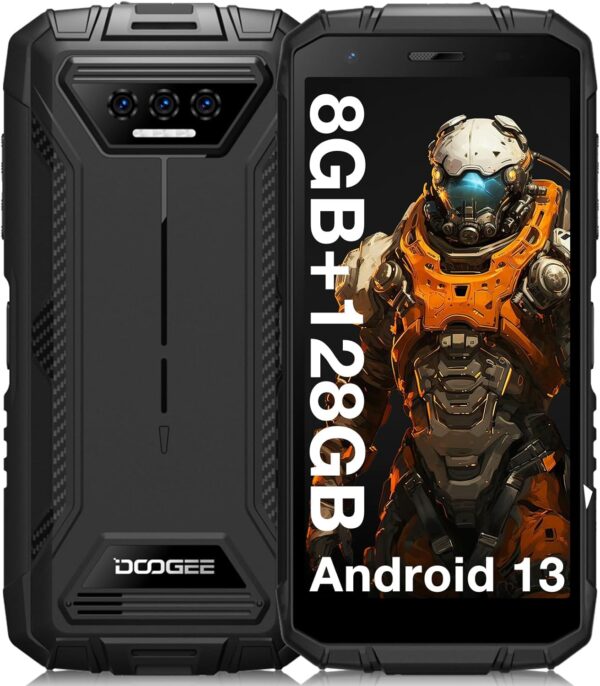 DOOGEE S41 Plus Rugged Smartphone 2024,128GB/TF 1TB,Android 13 Smartphone,IP68 Waterproof Phone,6300mAh Battery,Octa Core,AI Main Camera Rugged Phone,5.5" IPS HD+ Display,Face Unlock,OTG/NFC