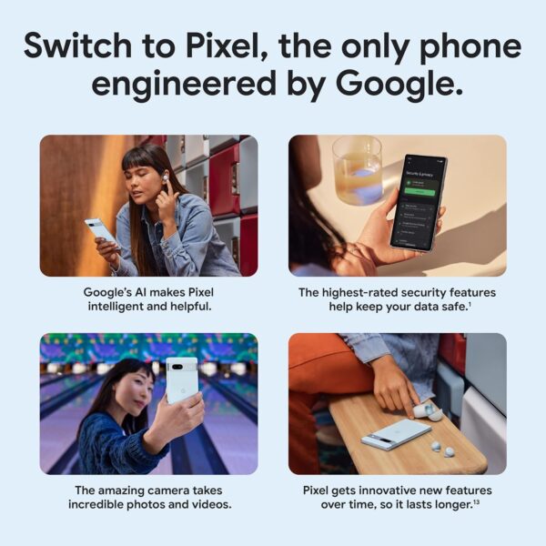 Google Pixel 7a - Unlocked Android Cell Phone - Smartphone with Wide Angle Lens and 24-Hour Battery - 128 GB - Sea - Image 7